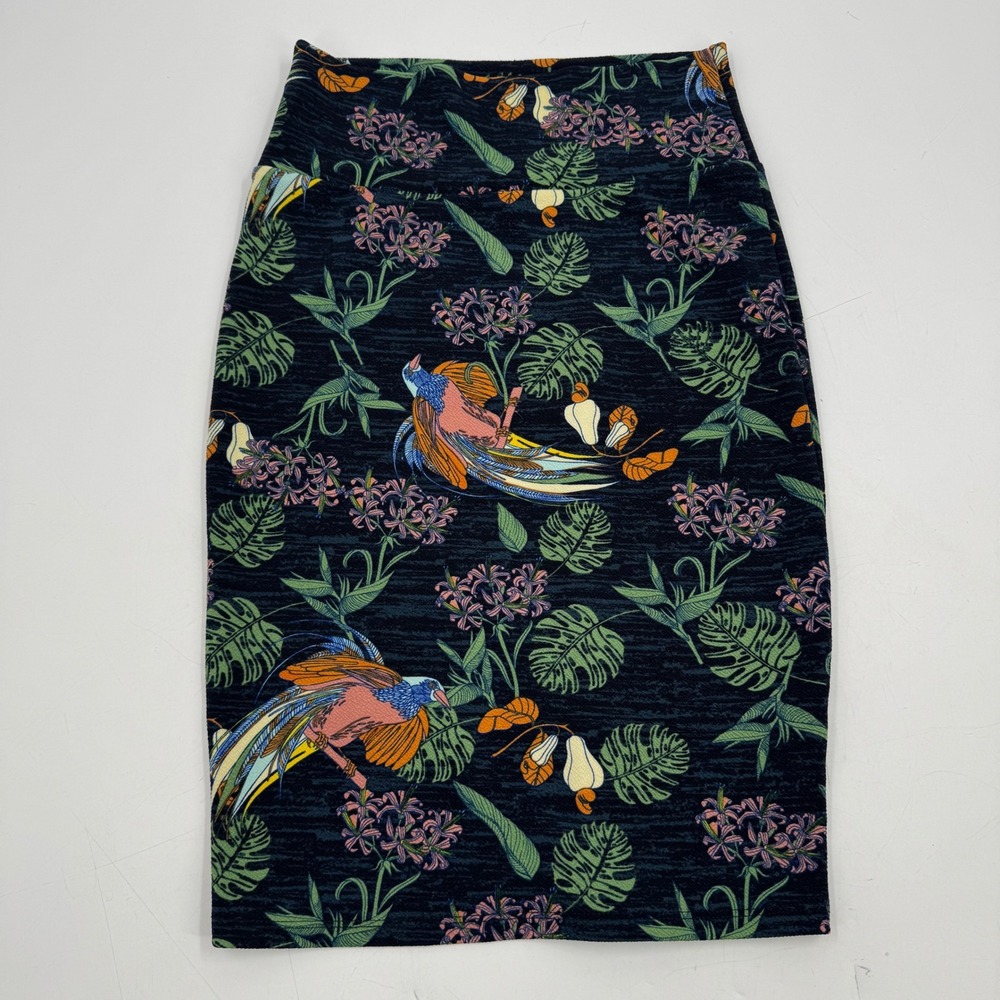 LuLaRoe Tropical Bird Floralโ Pencil Skirt XS